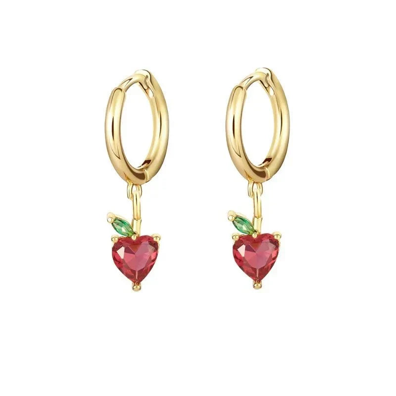 Zierliche Obst Hoop & Stud Ohrringe