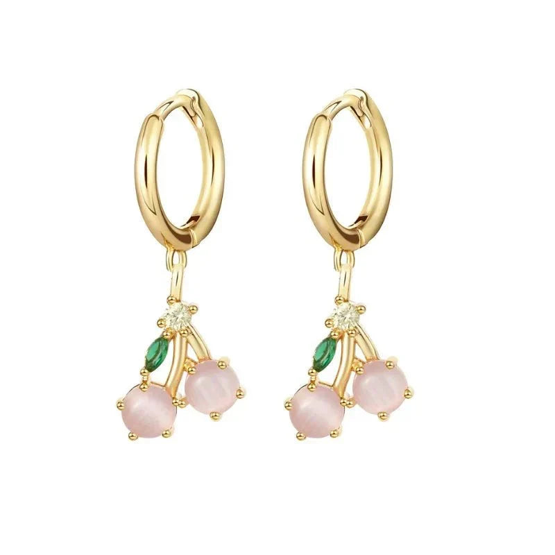 Zierliche Obst Hoop & Stud Ohrringe