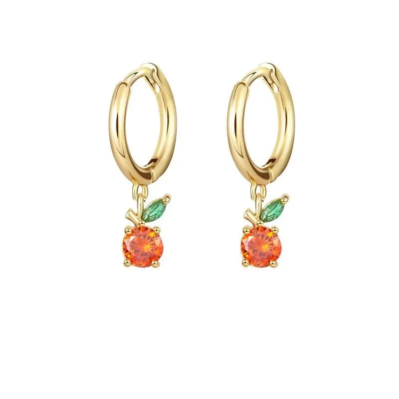 Zierliche Obst Hoop & Stud Ohrringe