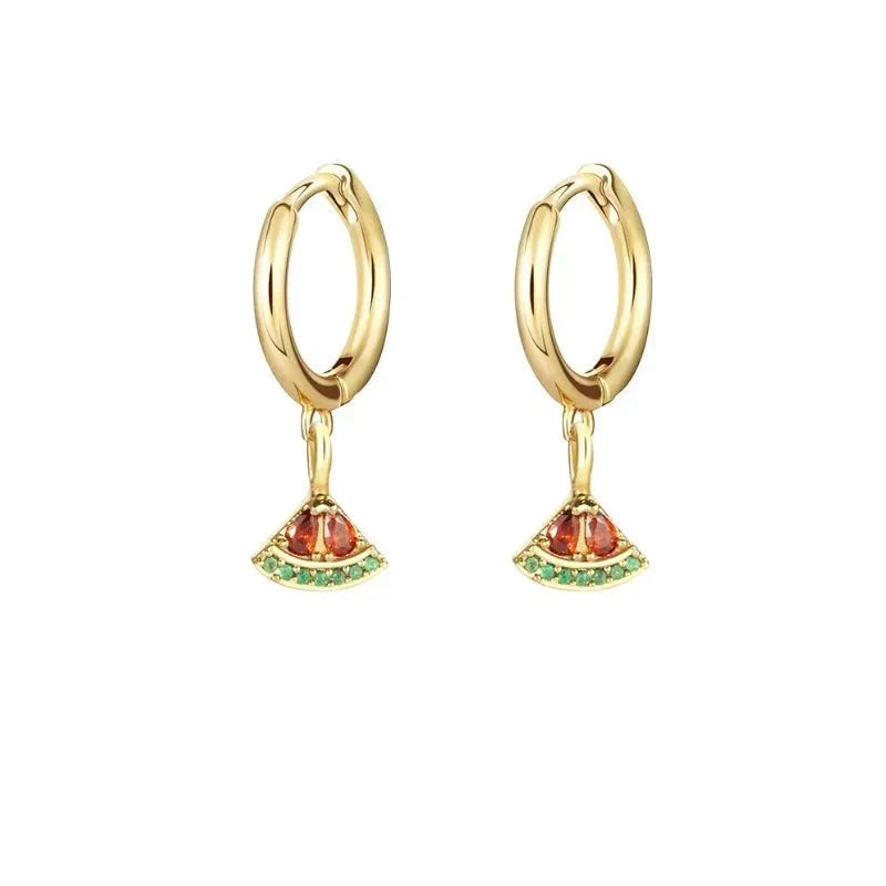 Zierliche Obst Hoop & Stud Ohrringe