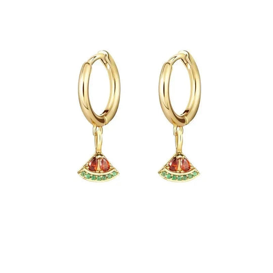 Zierliche Obst Hoop & Stud Ohrringe