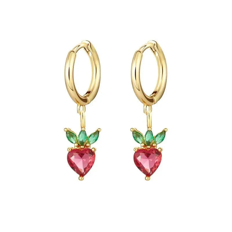 Zierliche Obst Hoop & Stud Ohrringe