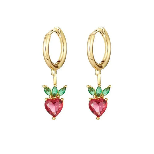 Zierliche Obst Hoop & Stud Ohrringe