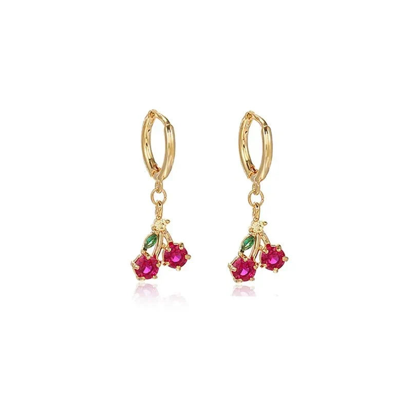 Zierliche Obst Hoop & Stud Ohrringe