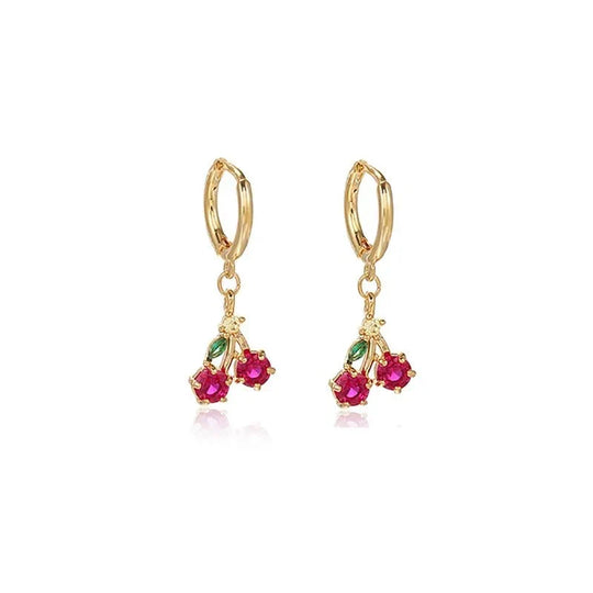 Zierliche Obst Hoop & Stud Ohrringe