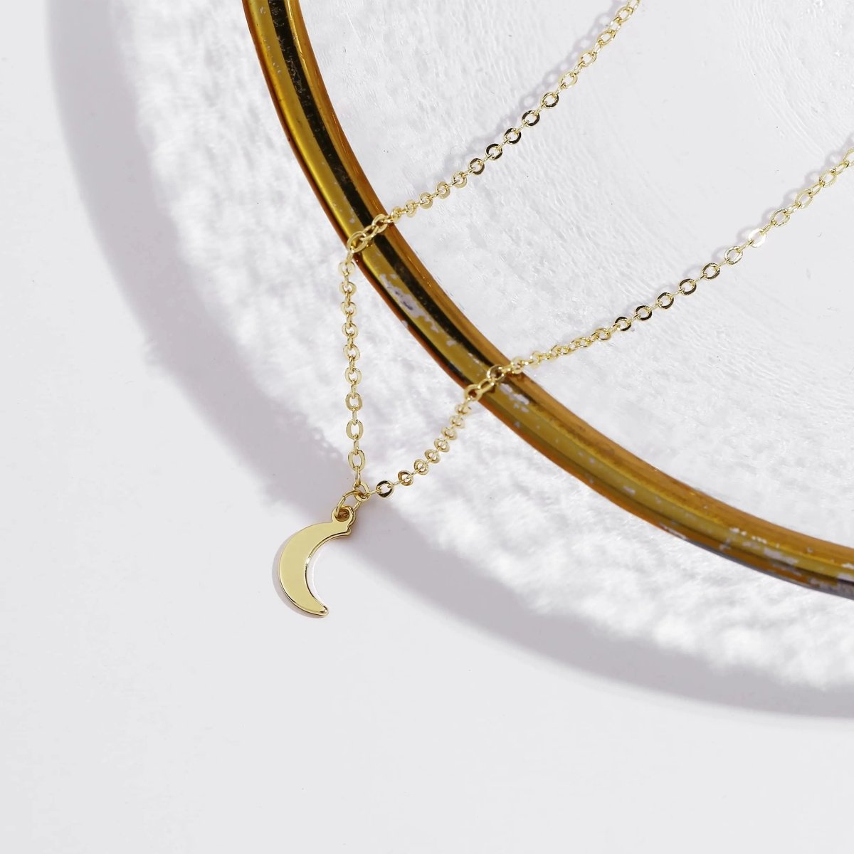 Zarte Goldene Mond Fußkette | Shop Nory