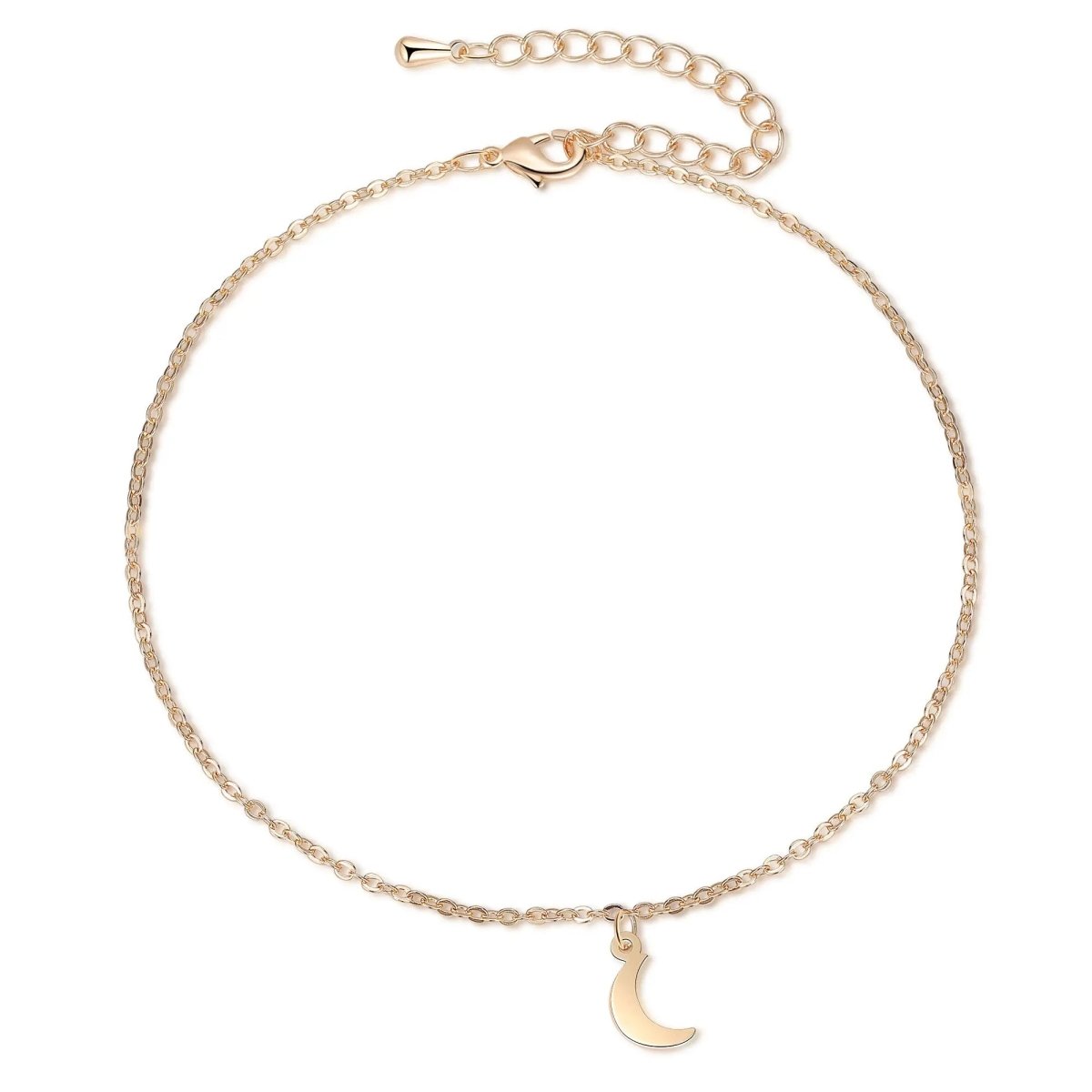 Zarte Goldene Mond Fußkette | Shop Nory