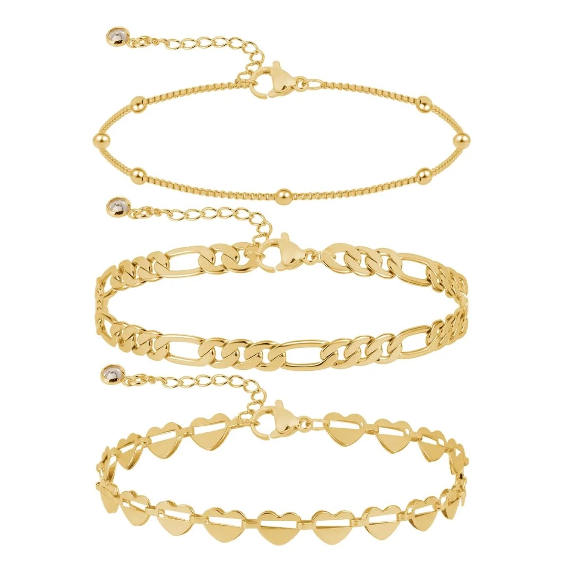 Zarte Herz Fußkettchen Stapel Sommer Strand | Shop Nory