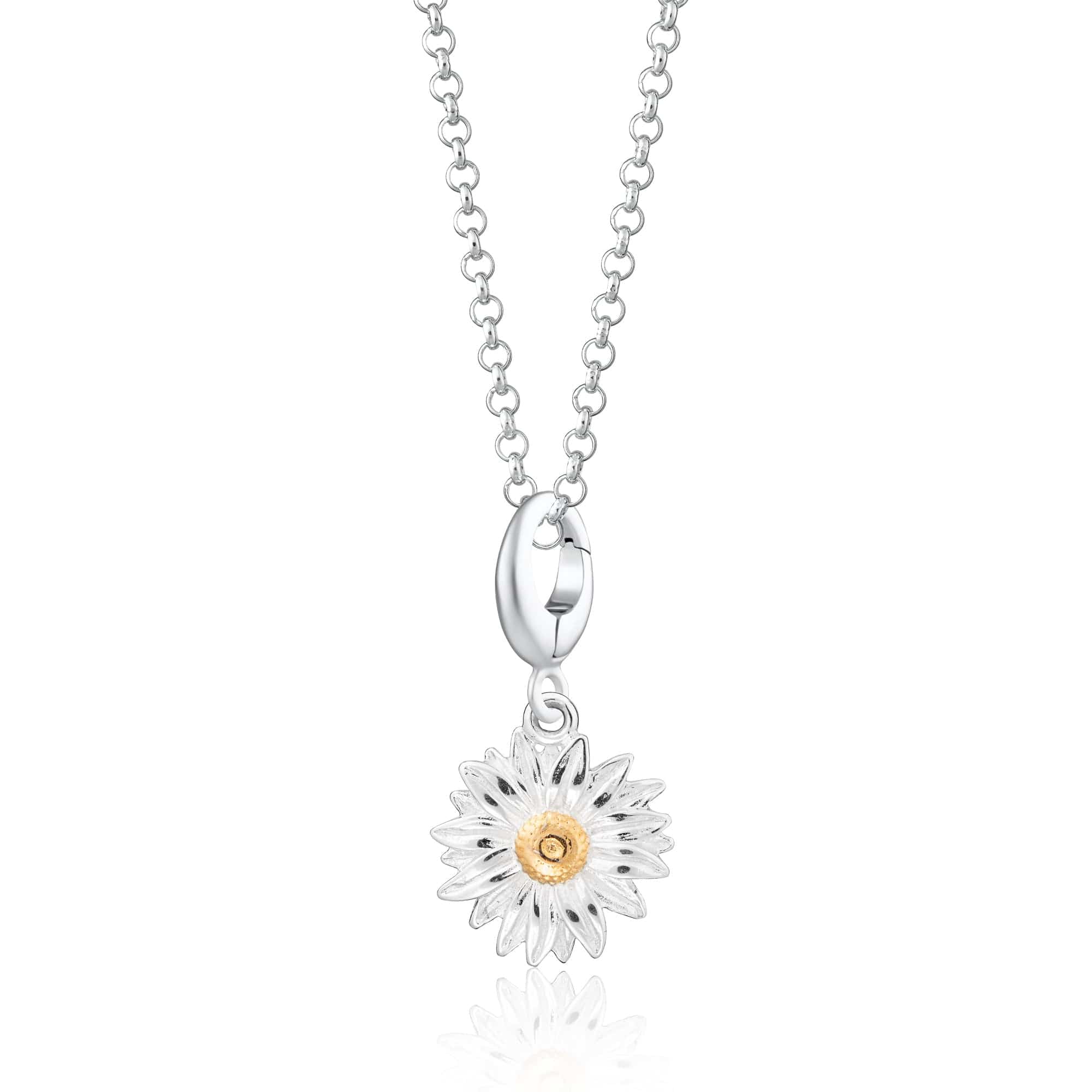 Silber Daisy Blumen Charm Halskette | Shop Nory