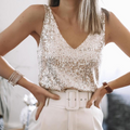 Damen Festliche Oberteile Glitzer Top