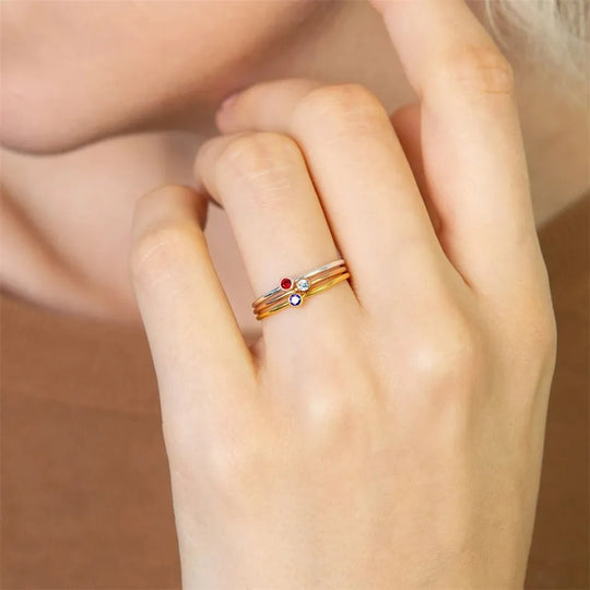 Einfacher Geburtssteinring | Shop Nory
