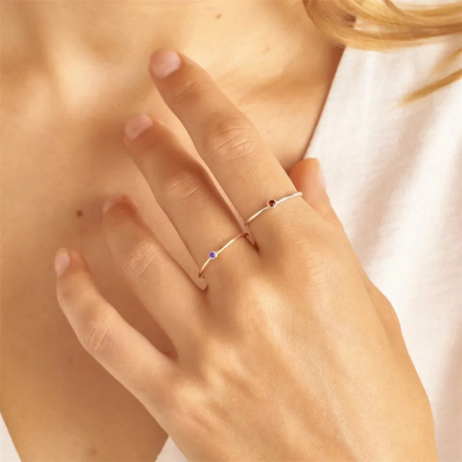 Einfacher Geburtssteinring | Shop Nory