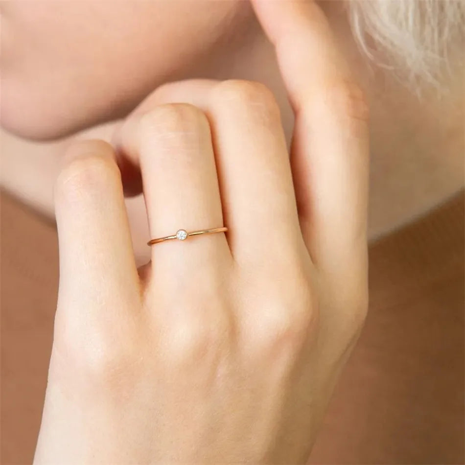 Einfacher Geburtssteinring | Shop Nory