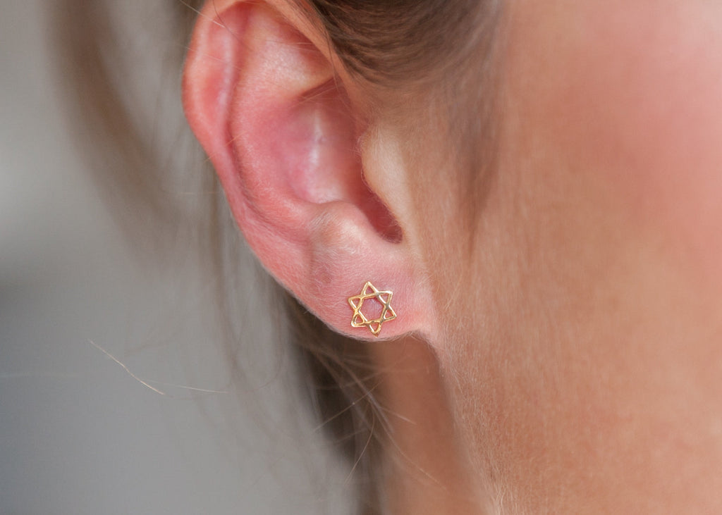 Ohrringe Ohrstecker Davidstern vergoldet | Shop Nory