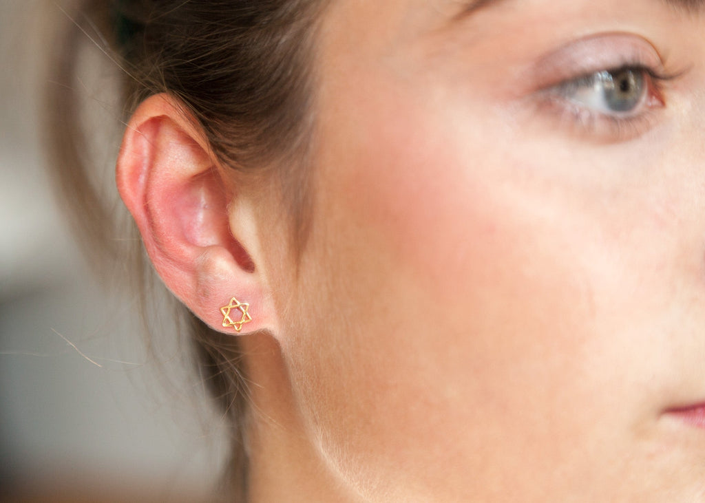 Ohrringe Ohrstecker Davidstern vergoldet | Shop Nory