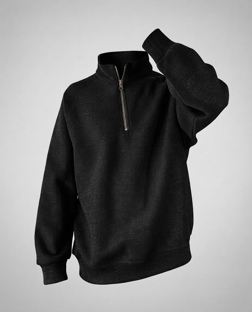 Herren Urbaner Stehkragenpullover mit Reißverschluss Shop Nory