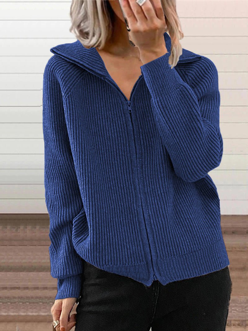 Shopnory | Dicke Baumwoll-Strickjacke mit Reißverschluss