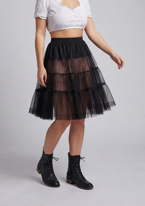 Damen Tüllrock mit mehrlagigem Rüschendesign Shop Nory