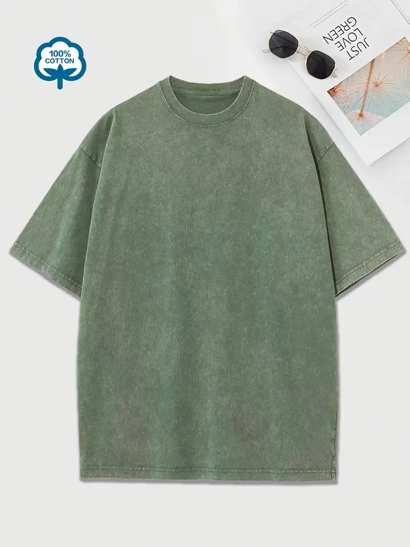 Baumwoll-T-Shirt mit Rundhalsausschnitt