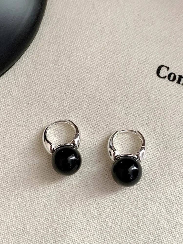 Stilvolle Schwarze Onyx Ohrringe – Lina | Shop Nory