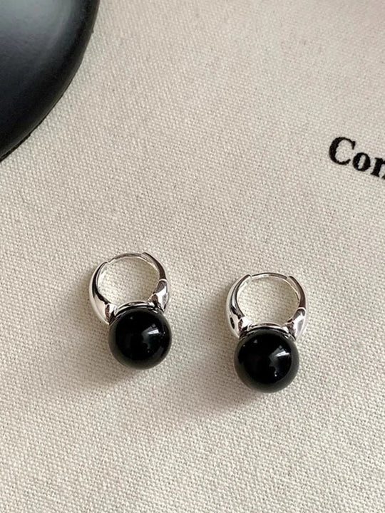 Stilvolle Schwarze Onyx Ohrringe – Lina | Shop Nory