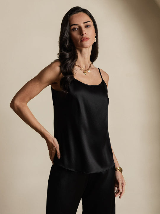 Seide Entspannt Spaghettiträger Camisole Top