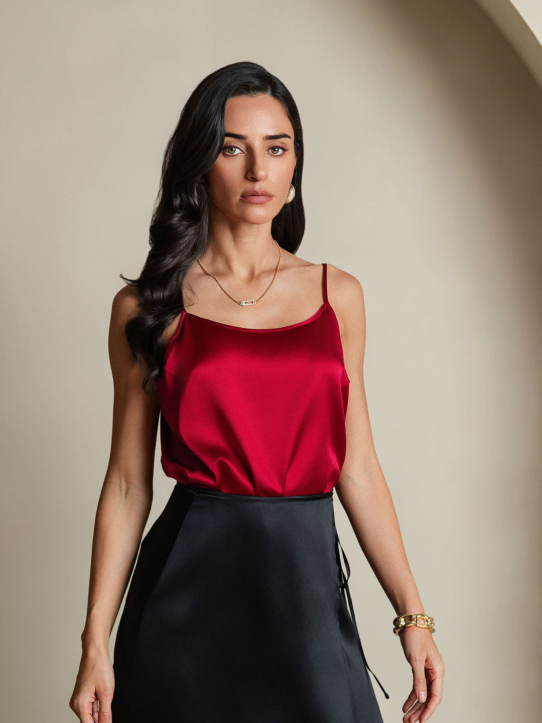 Seide Entspannt Spaghettiträger Camisole Top
