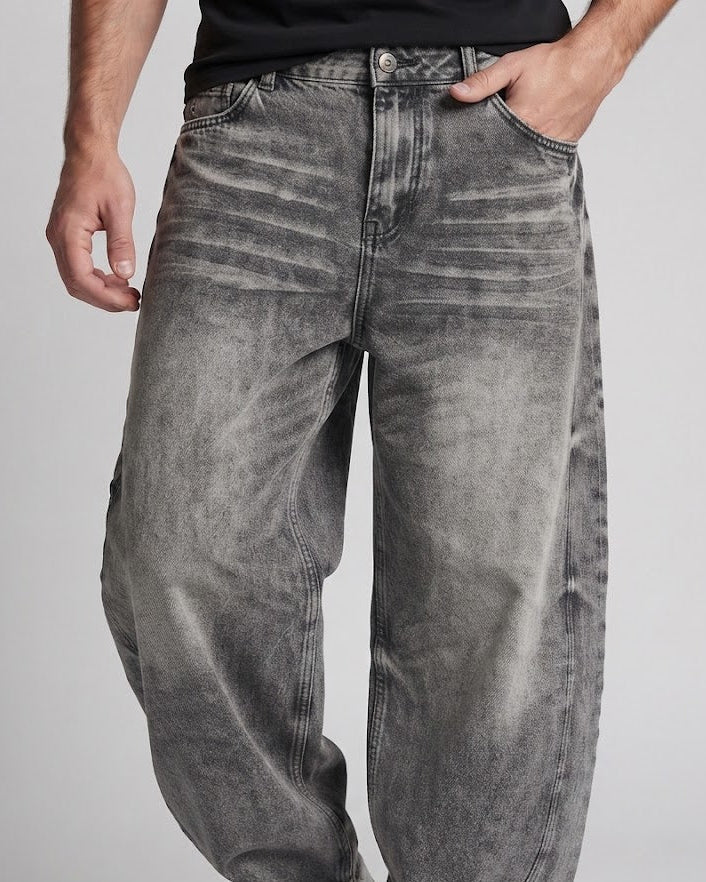 Herren Oversize-Denimhose im Palazzo-Cut mit stonewashed Effekt und extra weitem Bein Shop Nory