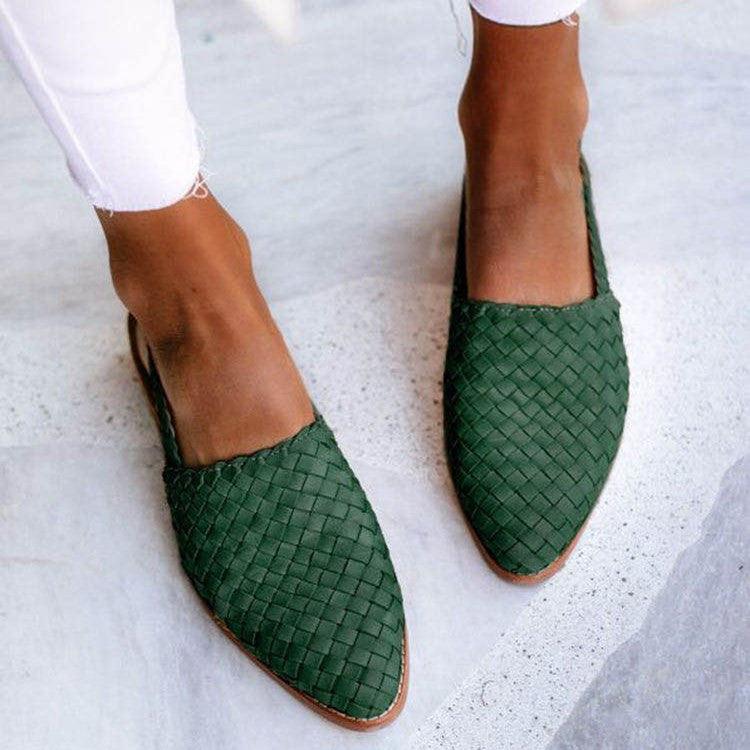 Geflochtene Vegan-Ledersandalen für Damen