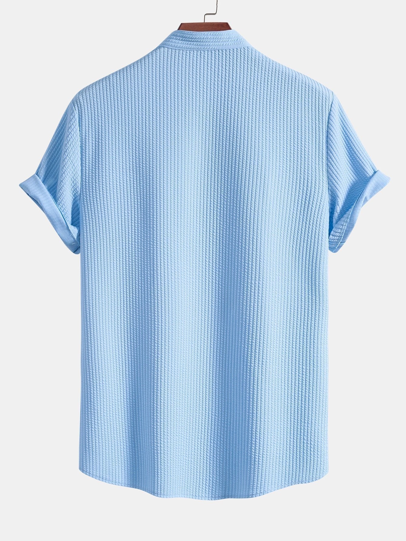 Gerippte Stehkragenbluse