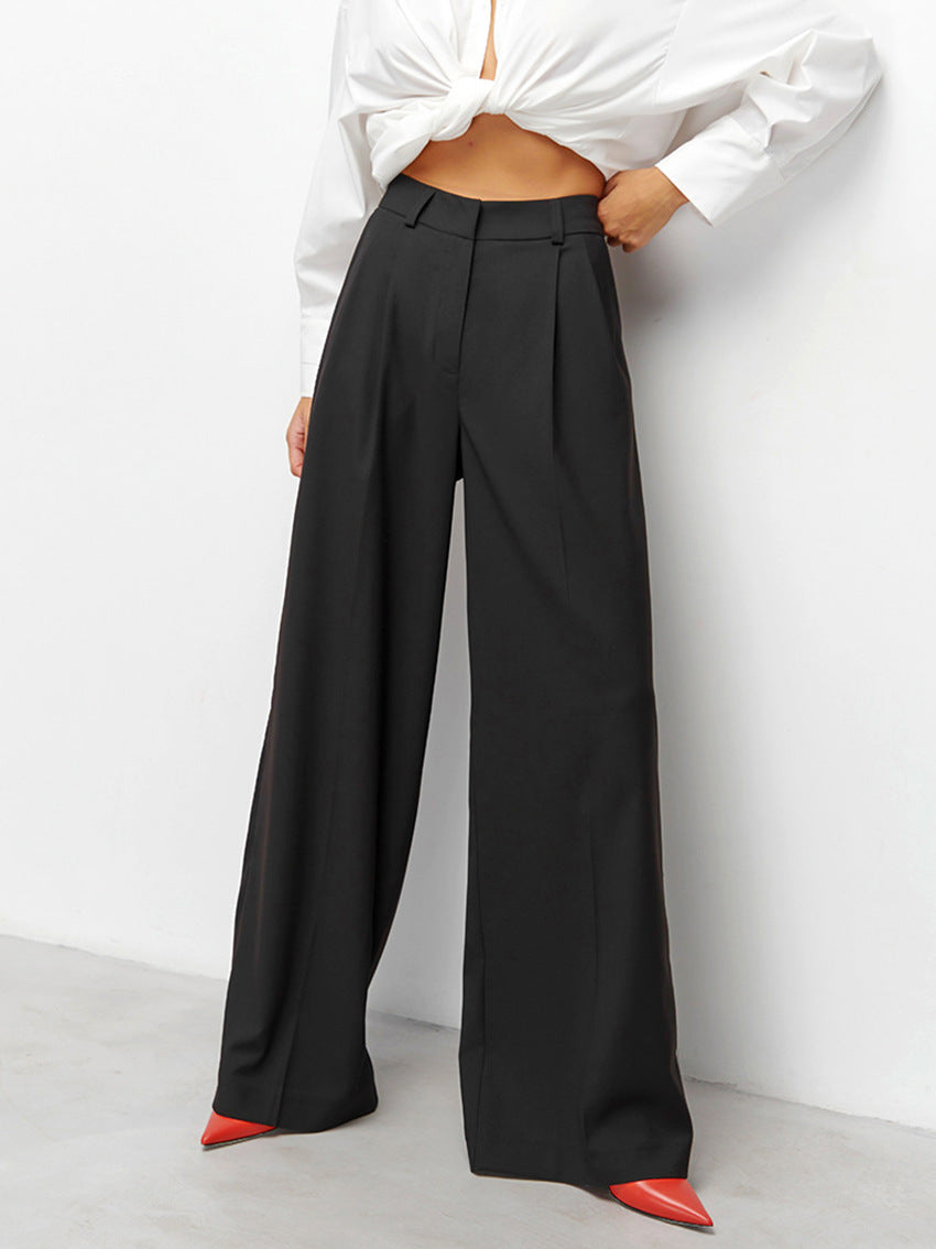 Hose mit hoher Taille und weitem Bein