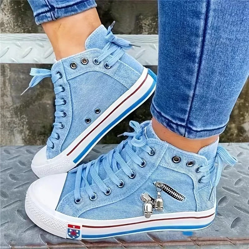 TrendSneaker JeansLook & Reibverschluss