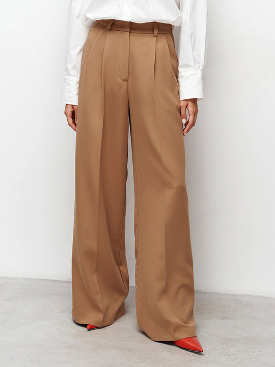 Hose mit hoher Taille und weitem Bein
