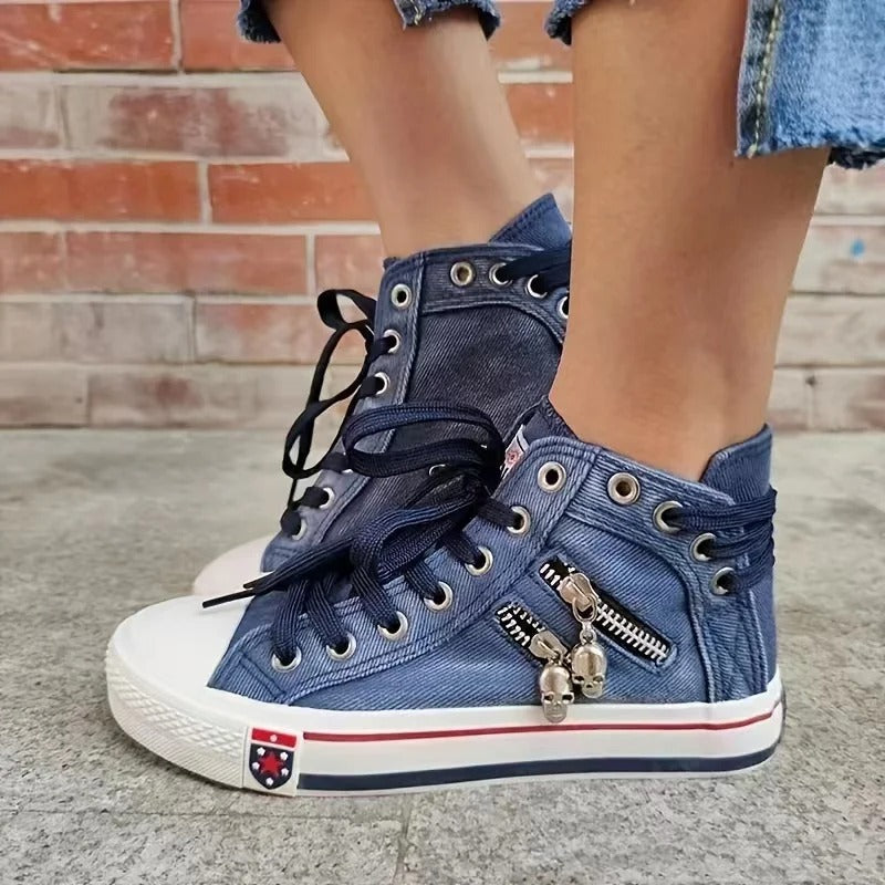 TrendSneaker JeansLook & Reibverschluss