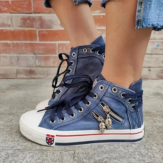 TrendSneaker JeansLook & Reibverschluss
