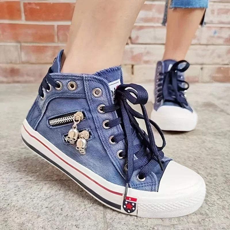 TrendSneaker JeansLook & Reibverschluss