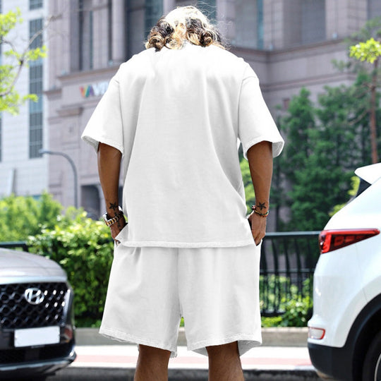 Lockeres T-Shirt Shorts einfarbiges Set
