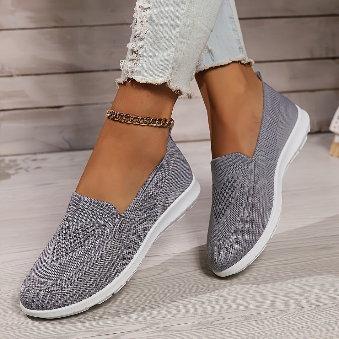 Einfarbige Gestrickte Sneaker Für Damen