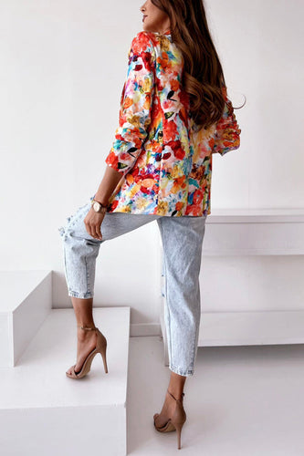 Freie und Echte Florale Revers Freizeitanzug Blazer