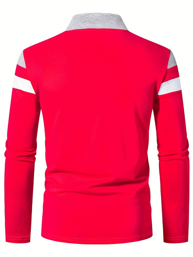langärmliges poloshirt mit reißverschluss