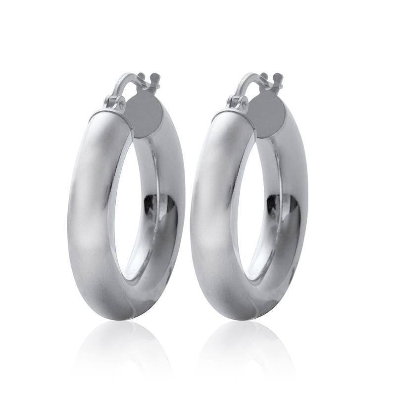 Creolen Silber 925 – Dicke, glänzende Ohrringe für Damen | Shop Nory