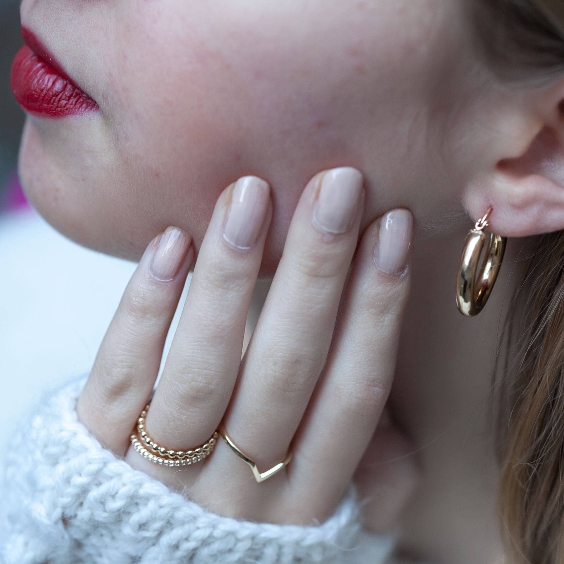 Dicke, kreolische Ohrringe - 16K Vergoldet | Shop Nory