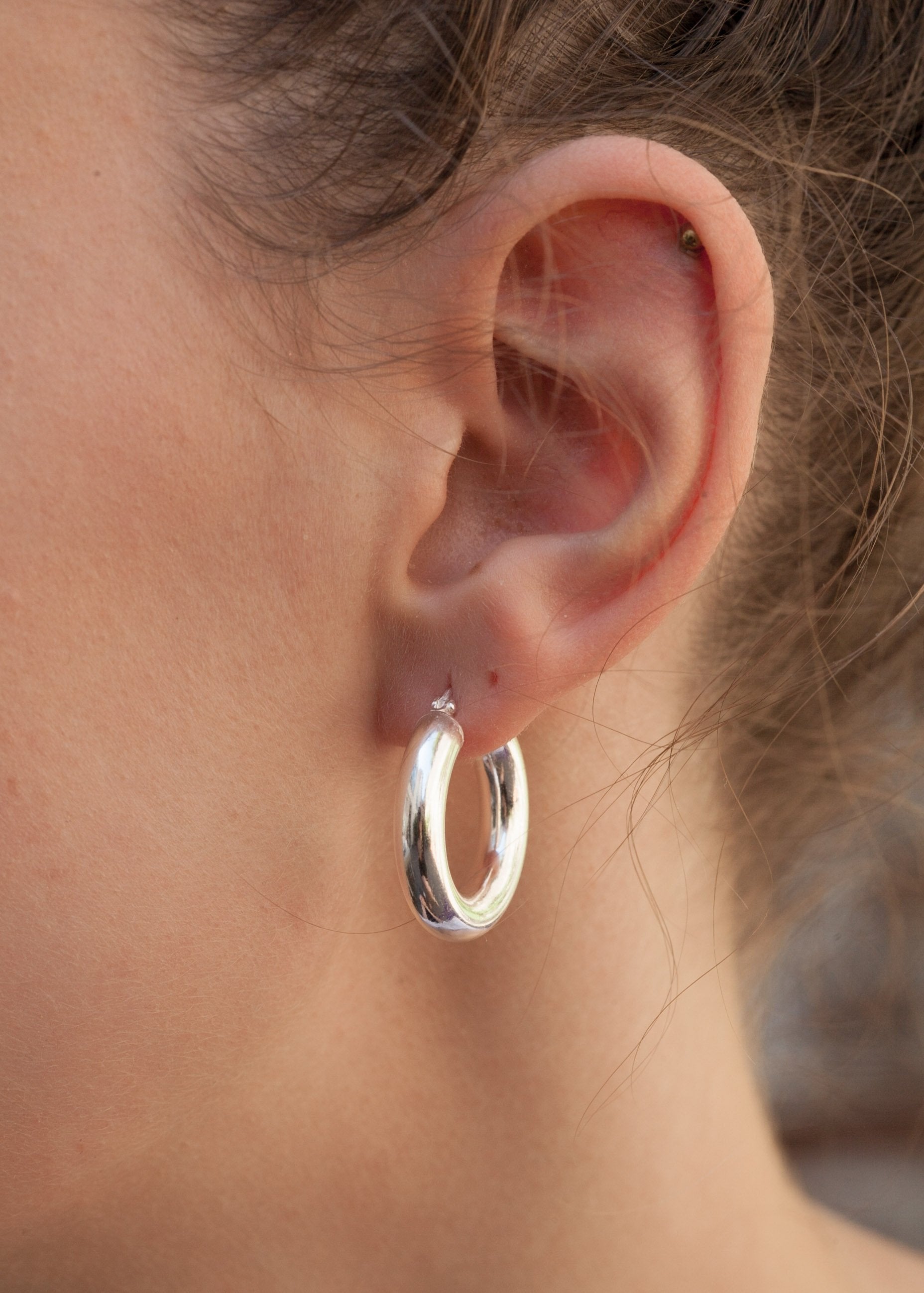 Creolen Silber 925 – Dicke, glänzende Ohrringe für Damen | Shop Nory