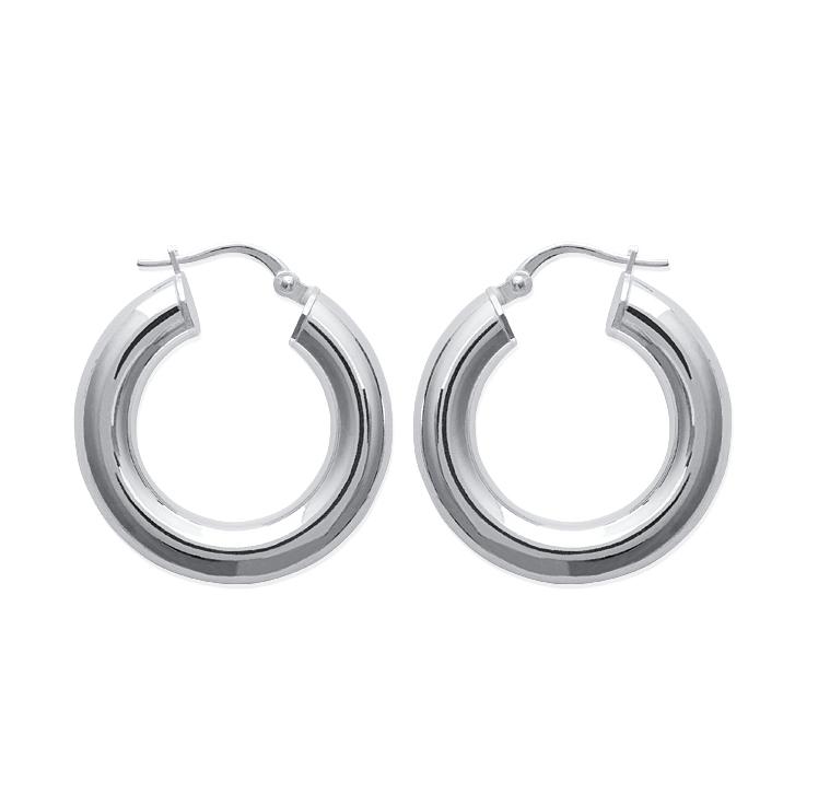 Creolen Silber 925 – Dicke, glänzende Ohrringe für Damen | Shop Nory