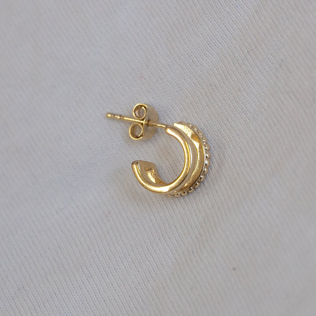 Ohrringe Creolen Doppel Stecker - 16K vergoldet | Shop Nory