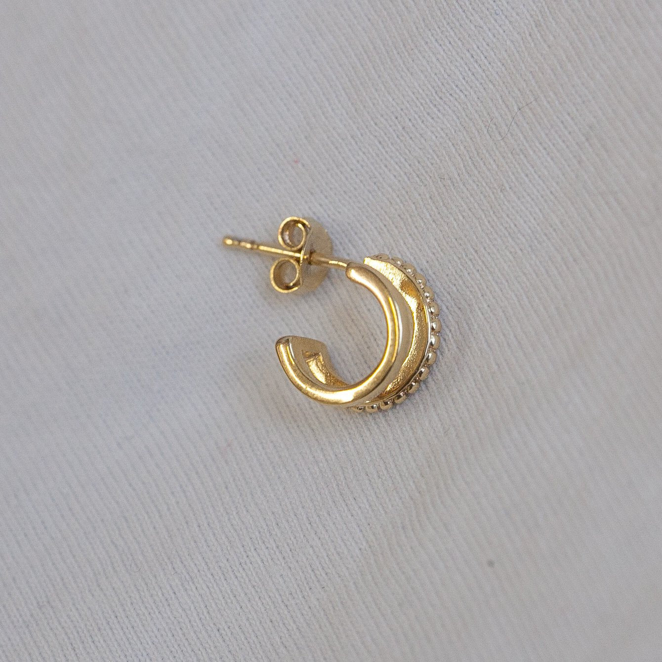 Ohrringe Creolen Doppel Stecker - 16K vergoldet | Shop Nory