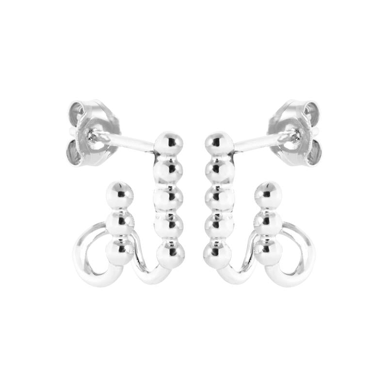 Doppel-Ohrringe aus Silber mit Perlen | Shop Nory