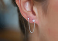 Doppel-Ohrstecker mit Zirkonia aus Silber | Shop Nory