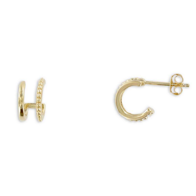 Ohrringe Creolen Doppel Stecker - 16K vergoldet | Shop Nory