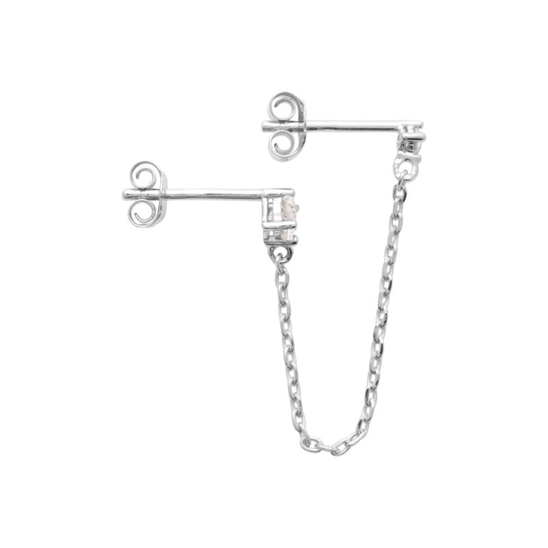 Doppel-Ohrstecker mit Zirkonia aus Silber | Shop Nory